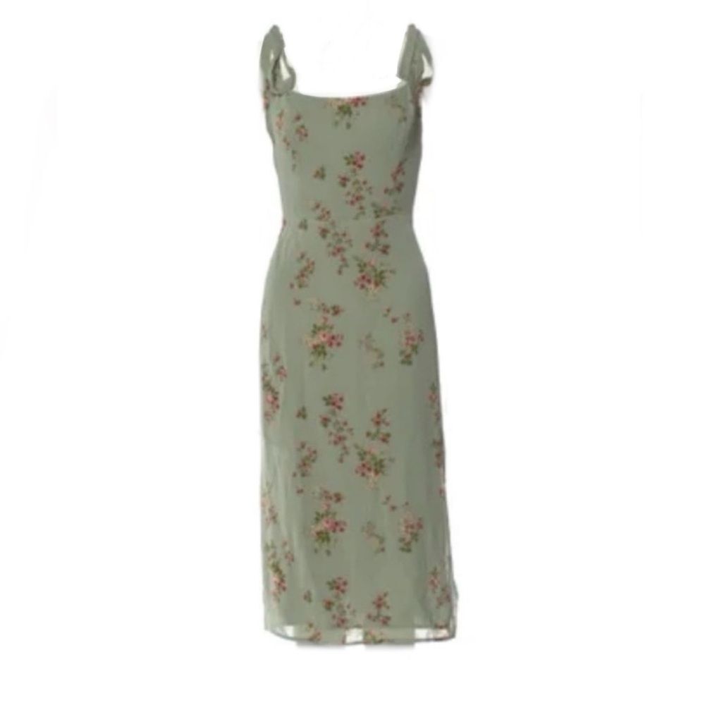 Reformation Besse Midi Dress in Hampstead Green Floral size 10 NWOT